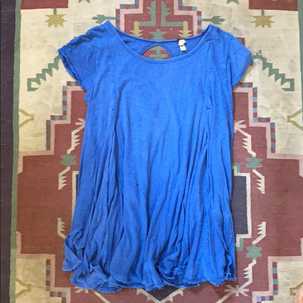 Blue flowy free people tunic